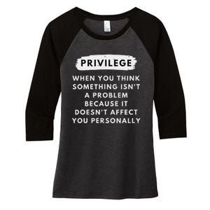 Privilege Explained Civil Rights & Black History Month Women's Tri-Blend 3/4-Sleeve Raglan Shirt