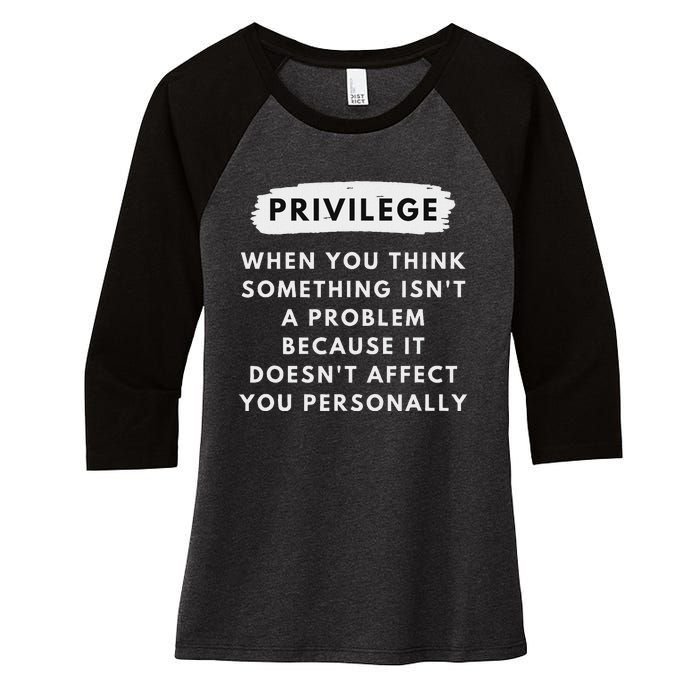 Privilege Explained Civil Rights & Black History Month Women's Tri-Blend 3/4-Sleeve Raglan Shirt