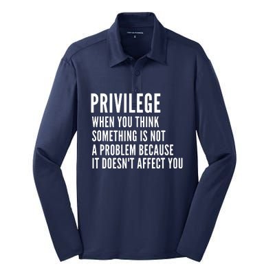 Privilege Explained Civil Rights & Black History Month Silk Touch Performance Long Sleeve Polo