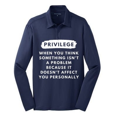 Privilege Explained Civil Rights & Black History Month Silk Touch Performance Long Sleeve Polo