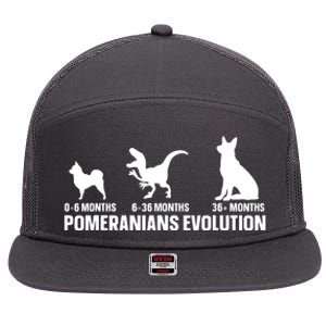 Pomeranians Evolution Design For A Pomeranian Owner 7 Panel Mesh Trucker Snapback Hat