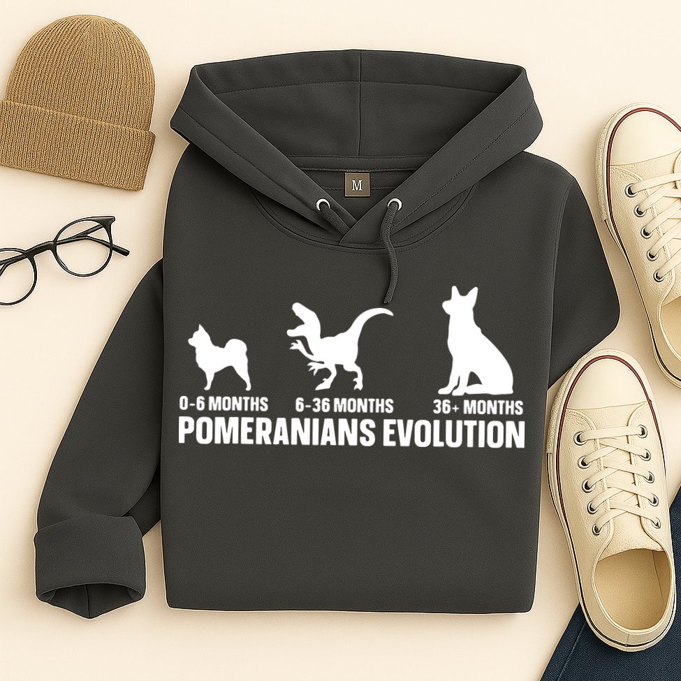 Pomeranians Evolution Design For A Pomeranian Owner Hoodie