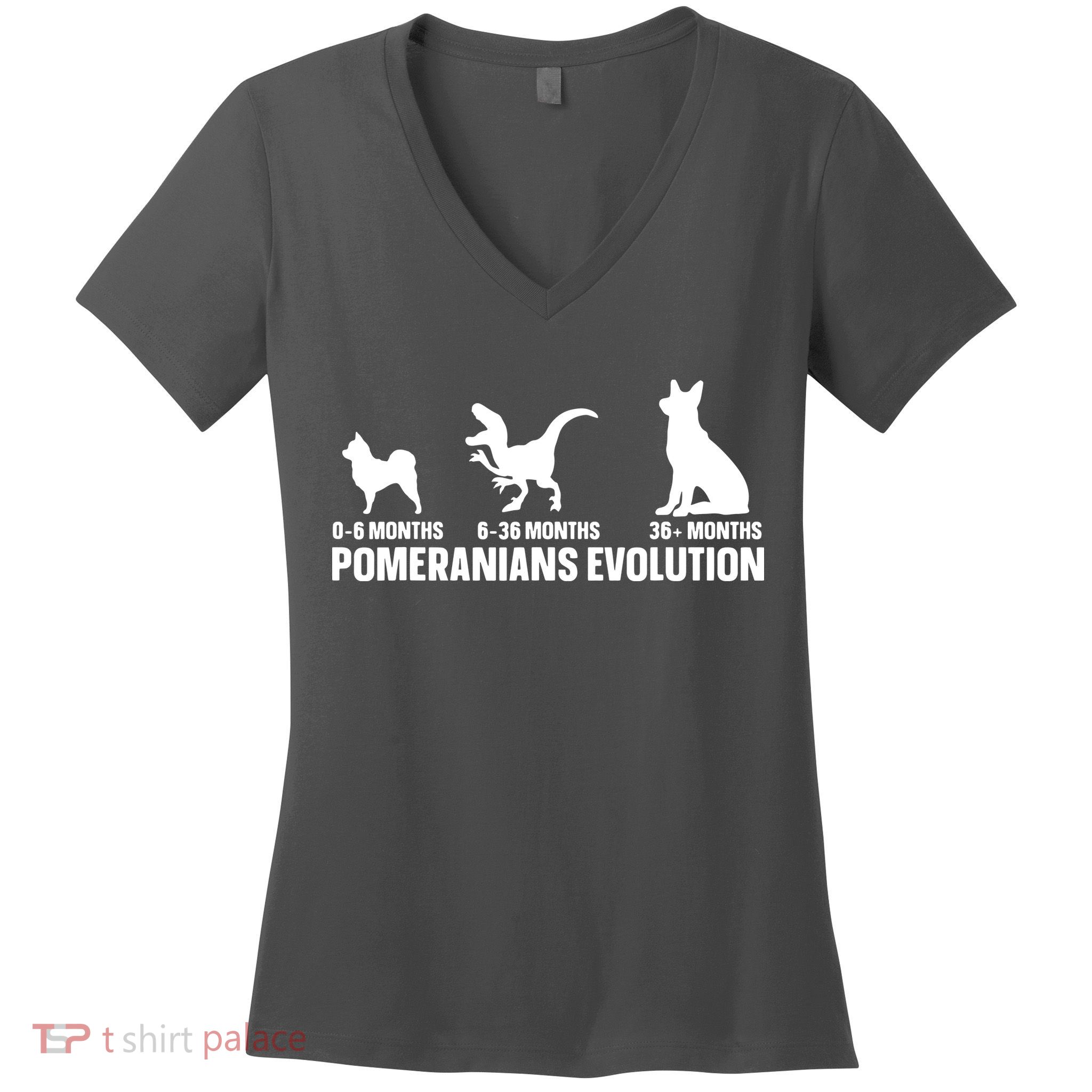 Pomeranians Evolution Design For A Pomeranian Owner Women's V-Neck T-Shirt