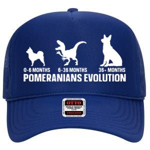 Pomeranians Evolution Design For A Pomeranian Owner High Crown Mesh Back Trucker Hat