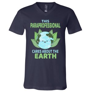 Paraprofessional Earth Day School Classroom V-Neck T-Shirt