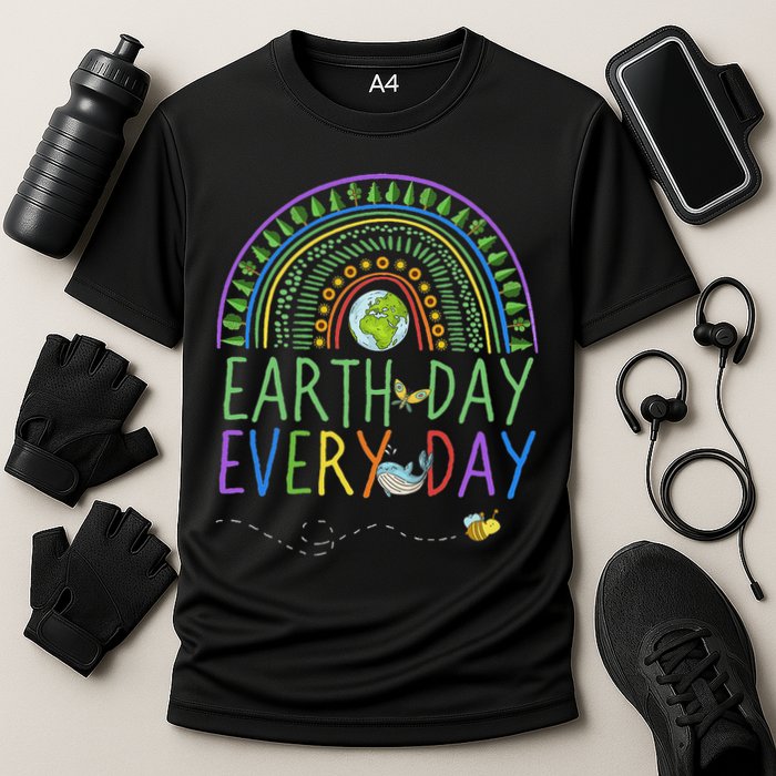 Pretty Earth Day Every Day Rainbow With Trees Earth Day Performance Shirt