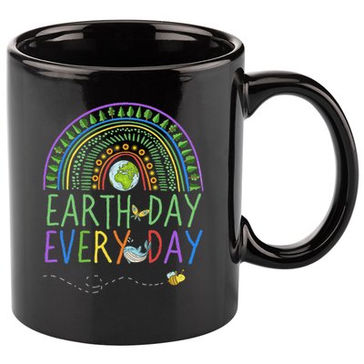 Pretty Earth Day Every Day Rainbow With Trees Earth Day 11oz C Handle Ceramic Mug