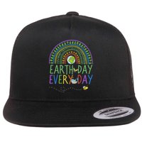 Pretty Earth Day Every Day Rainbow With Trees Earth Day Flatbill Hat