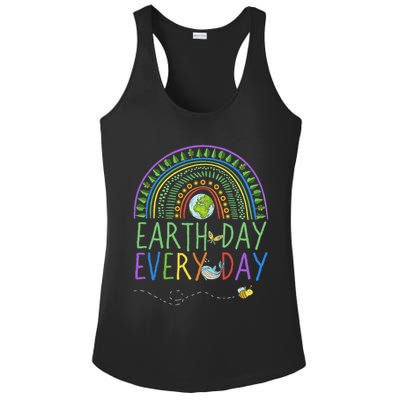 Pretty Earth Day Every Day Rainbow With Trees Earth Day Ladies PosiCharge Competitor Racerback Tank