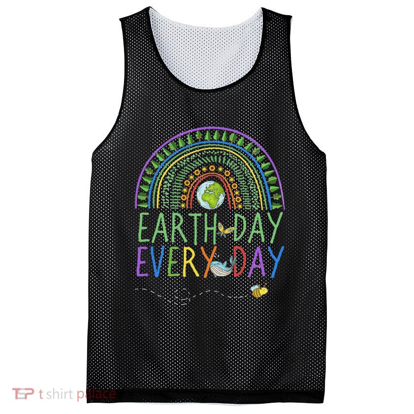 Pretty Earth Day Every Day Rainbow With Trees Earth Day Mesh Reversible Basketball Jersey Tank