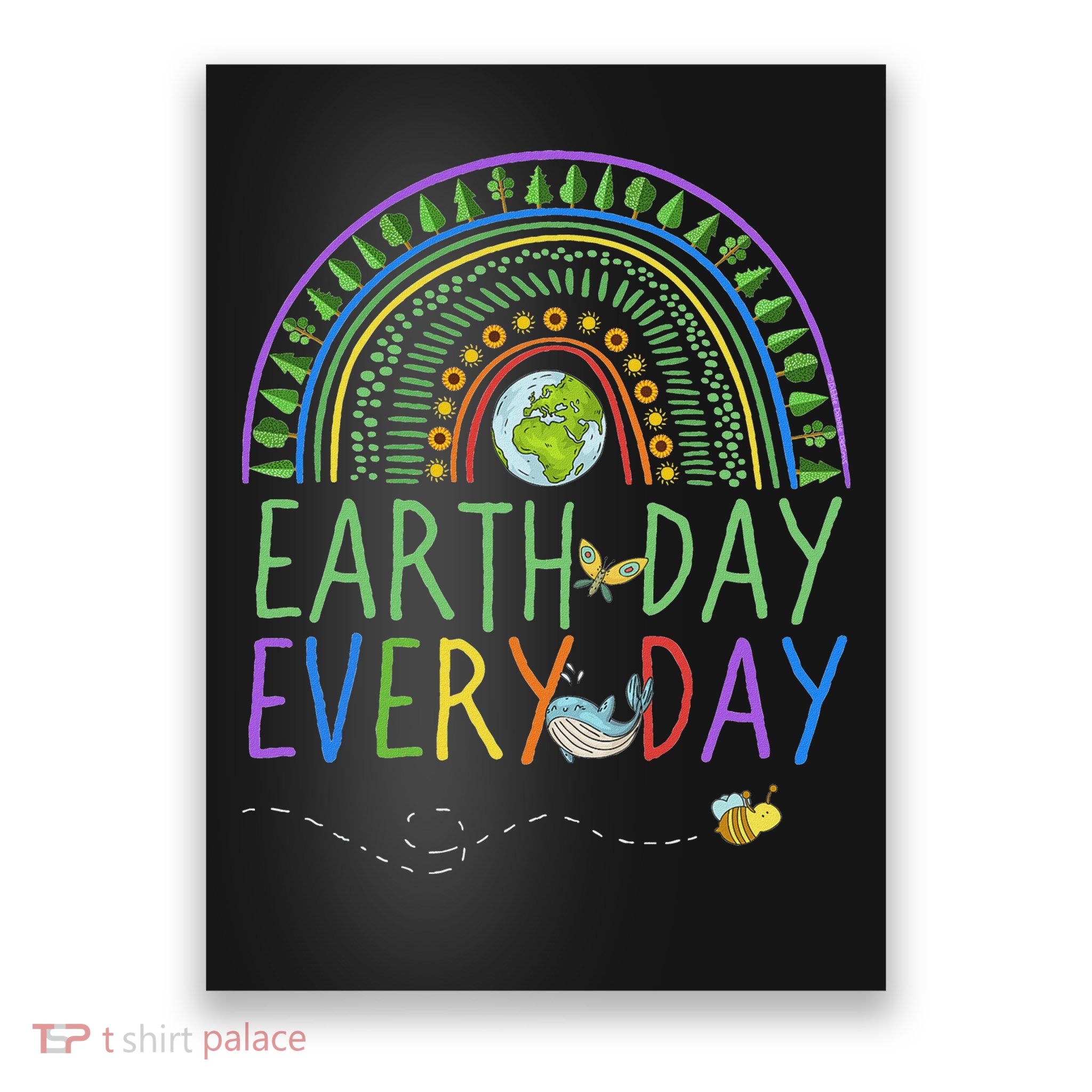 Pretty Earth Day Every Day Rainbow With Trees Earth Day Poster
