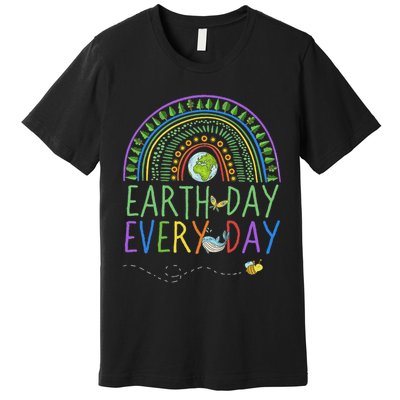 Pretty Earth Day Every Day Rainbow With Trees Earth Day Premium T-Shirt