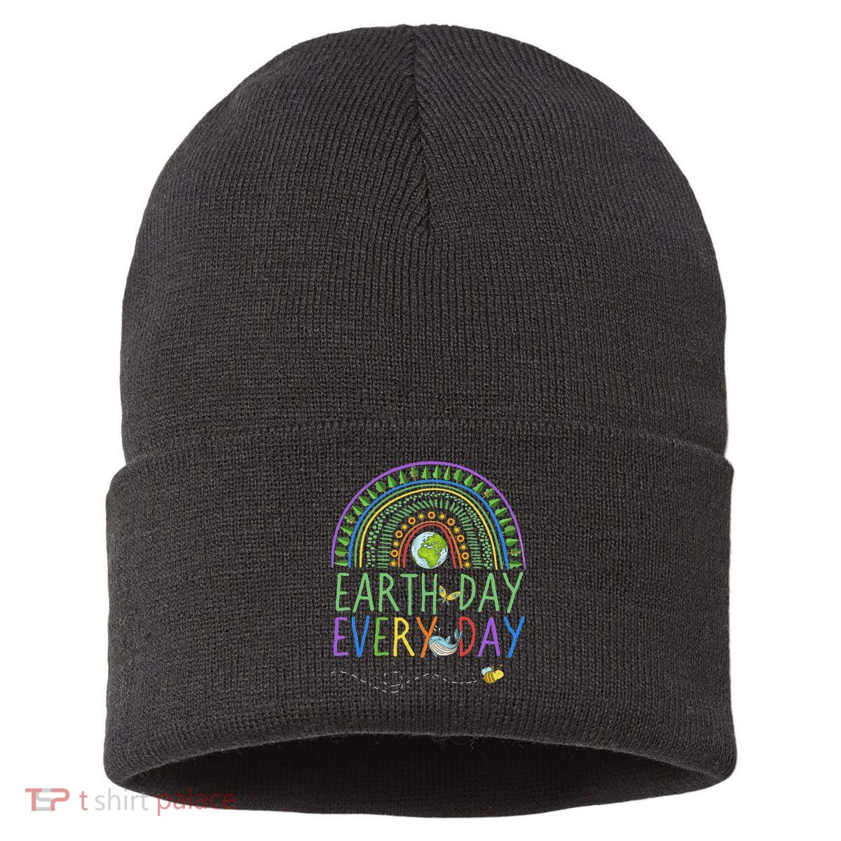 Pretty Earth Day Every Day Rainbow With Trees Earth Day Sustainable Knit Beanie