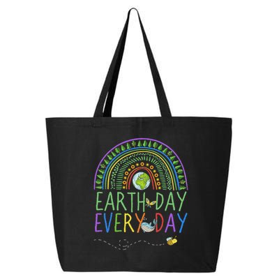 Pretty Earth Day Every Day Rainbow With Trees Earth Day 25L Jumbo Tote