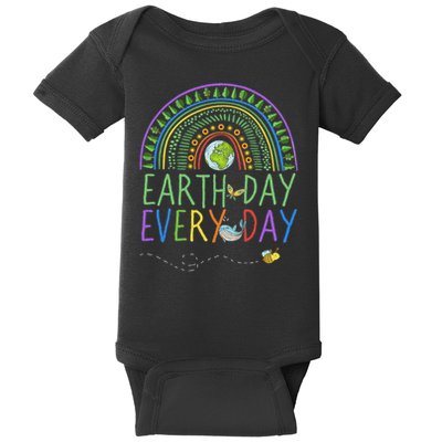 Pretty Earth Day Every Day Rainbow With Trees Earth Day Baby Bodysuit