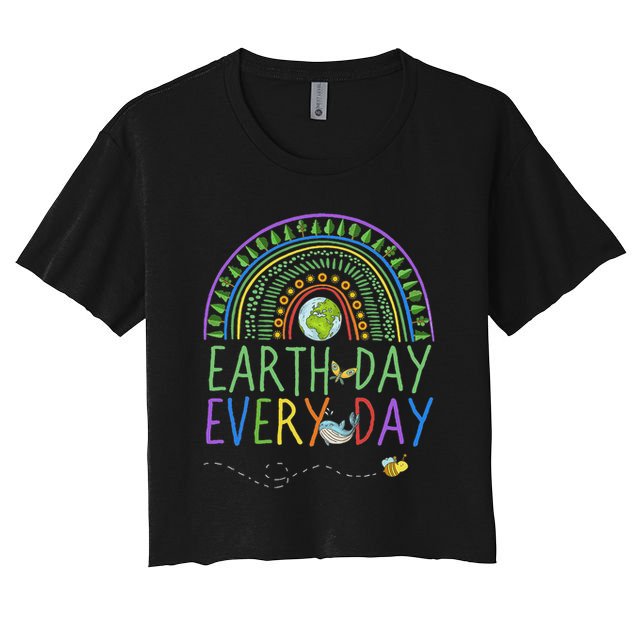 Pretty Earth Day Every Day Rainbow With Trees Earth Day Crop Top