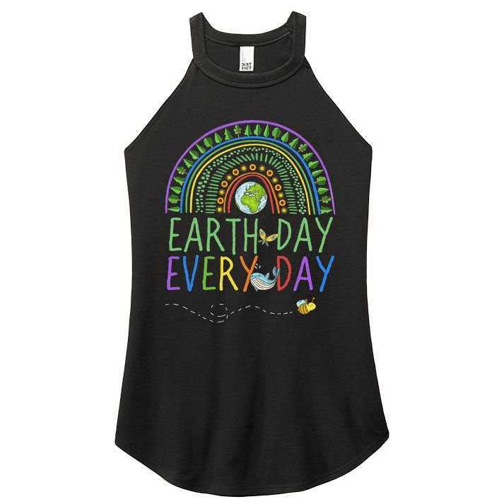 Pretty Earth Day Every Day Rainbow With Trees Earth Day Women's Perfect Tri Rocker Tank