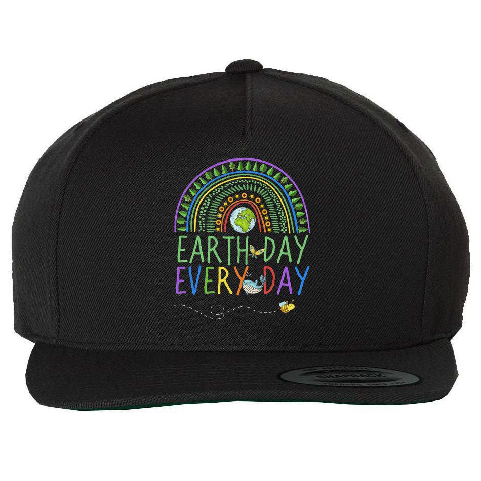 Pretty Earth Day Every Day Rainbow With Trees Earth Day Wool Snapback Cap