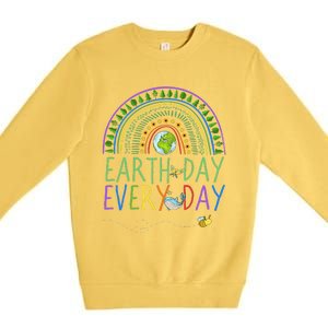 Pretty Earth Day Every Day Rainbow With Trees Earth Day Premium Crewneck Sweatshirt