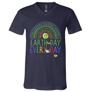 Pretty Earth Day Every Day Rainbow With Trees Earth Day V-Neck T-Shirt