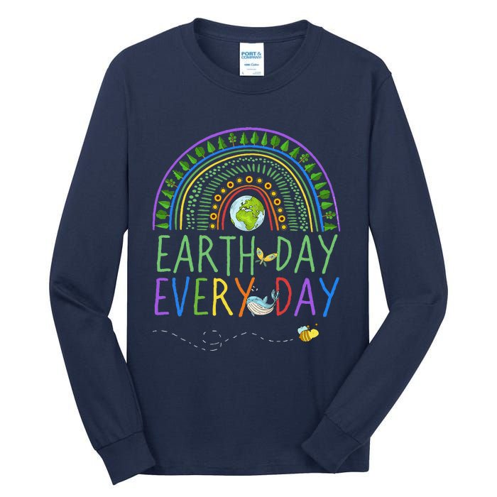 Pretty Earth Day Every Day Rainbow With Trees Earth Day Tall Long Sleeve T-Shirt