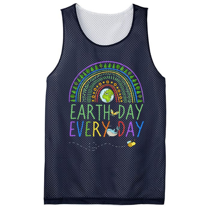 Pretty Earth Day Every Day Rainbow With Trees Earth Day Mesh Reversible Basketball Jersey Tank