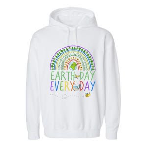 Pretty Earth Day Every Day Rainbow With Trees Earth Day Garment-Dyed Fleece Hoodie