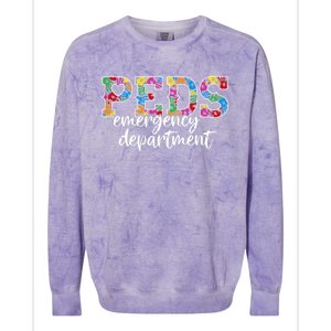 Peds Emergency Departt Doctor Rn Er Pediatric Ed Nurse T Gift Colorblast Crewneck Sweatshirt