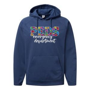 Peds Emergency Departt Doctor Rn Er Pediatric Ed Nurse T Gift Performance Fleece Hoodie