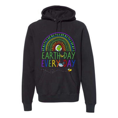 Pretty Earth Day Every Day Rainbow With Trees Earth Day Premium Hoodie