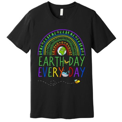 Pretty Earth Day Every Day Rainbow With Trees Earth Day Premium T-Shirt