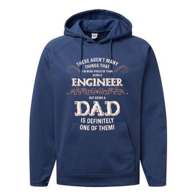 Proud Engineer Dad Gift Performance Fleece Hoodie