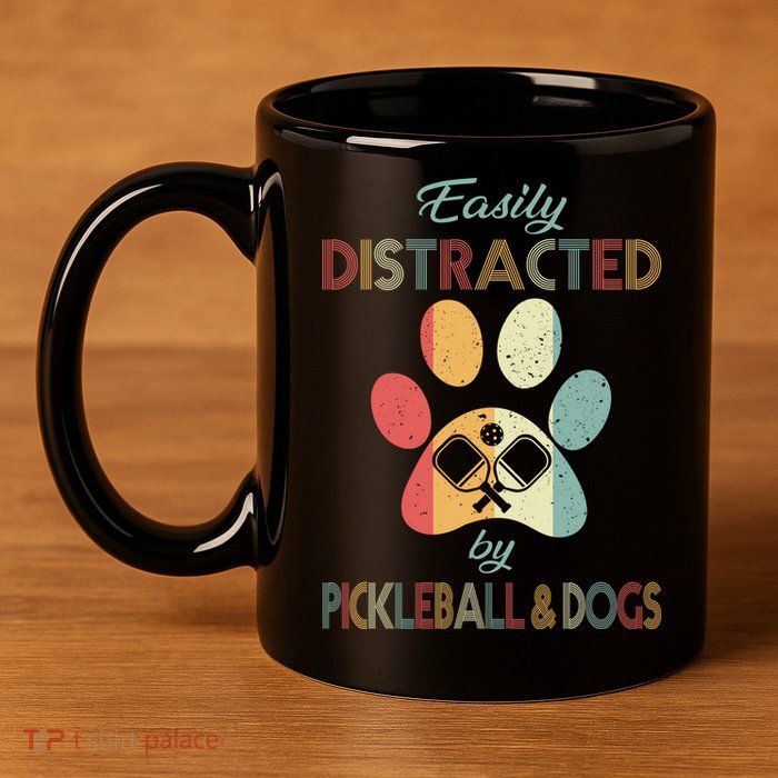Pickleball Easily Distracted 11oz C Handle Ceramic Mug