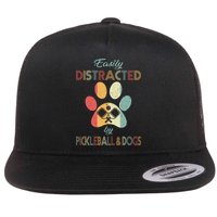 Pickleball Easily Distracted Flat Bill Trucker Hat