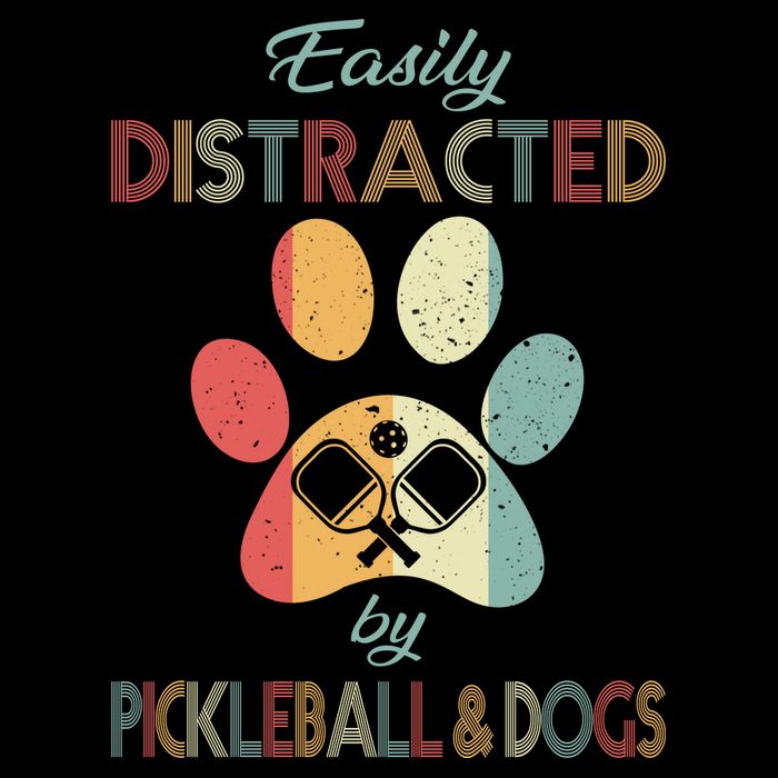Pickleball Easily Distracted Flat Bill Trucker Hat