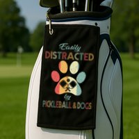 Pickleball Easily Distracted Golf Towel