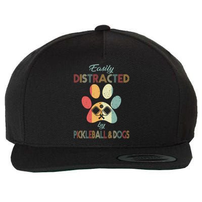 Pickleball Easily Distracted Wool Snapback Cap