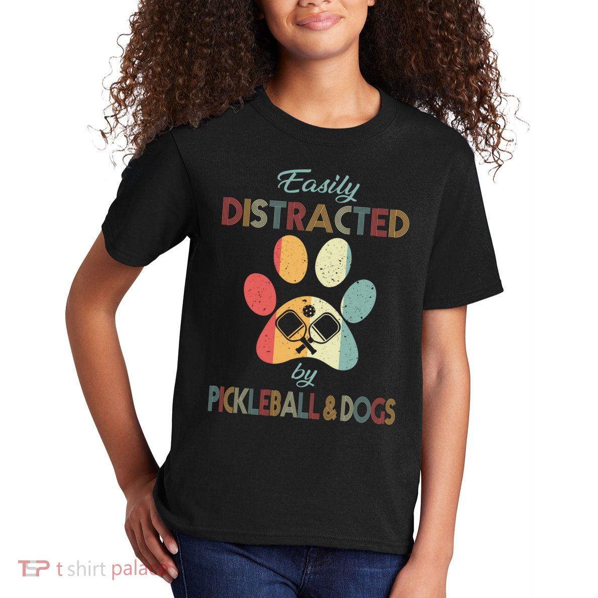 Pickleball Easily Distracted Kids T-Shirt