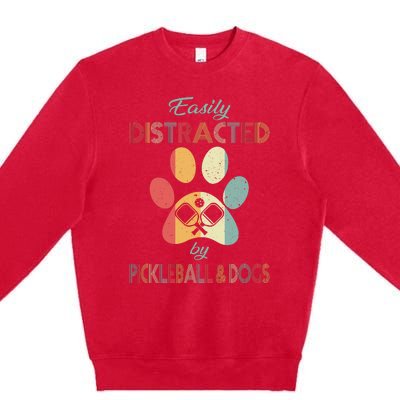 Pickleball Easily Distracted Premium Crewneck Sweatshirt