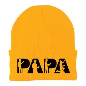 Papa Engineer Dad Funny Dad Engineer Papa Father Gift Knit Cap Winter Beanie