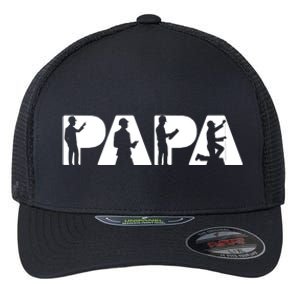 Papa Engineer Dad Funny Dad Engineer Papa Father Gift Flexfit Unipanel Trucker Cap