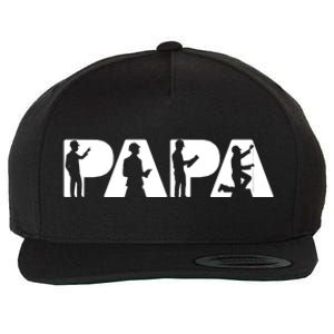 Papa Engineer Dad Funny Dad Engineer Papa Father Gift Wool Snapback Cap