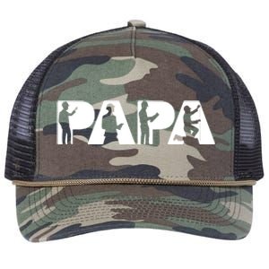 Papa Engineer Dad Funny Dad Engineer Papa Father Gift Retro Rope Trucker Hat Cap