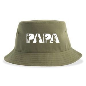 Papa Engineer Dad Funny Dad Engineer Papa Father Gift Sustainable Bucket Hat