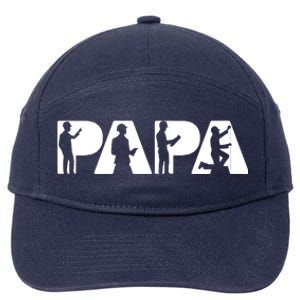 Papa Engineer Dad Funny Dad Engineer Papa Father Gift 7-Panel Snapback Hat