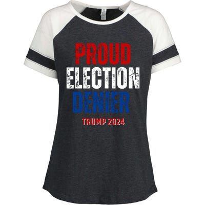 Proud Election Denier GOP Ultra Maga Proud Republican Trump Enza Ladies Jersey Colorblock Tee