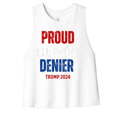 Proud Election Denier GOP Ultra Maga Proud Republican Trump Women's Racerback Cropped Tank