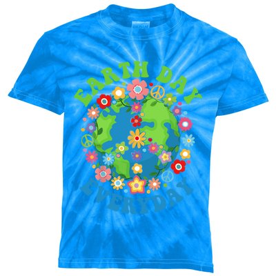 Peace Earth Day Everyday 60s 70s Hippie Retro Environt Gift Kids Tie-Dye T-Shirt