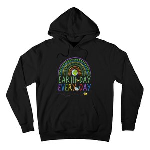 Pretty Earth Day Every Day Rainbow with Trees Earth Day Hoodie