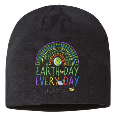 Pretty Earth Day Every Day Rainbow with Trees Earth Day Sustainable Beanie